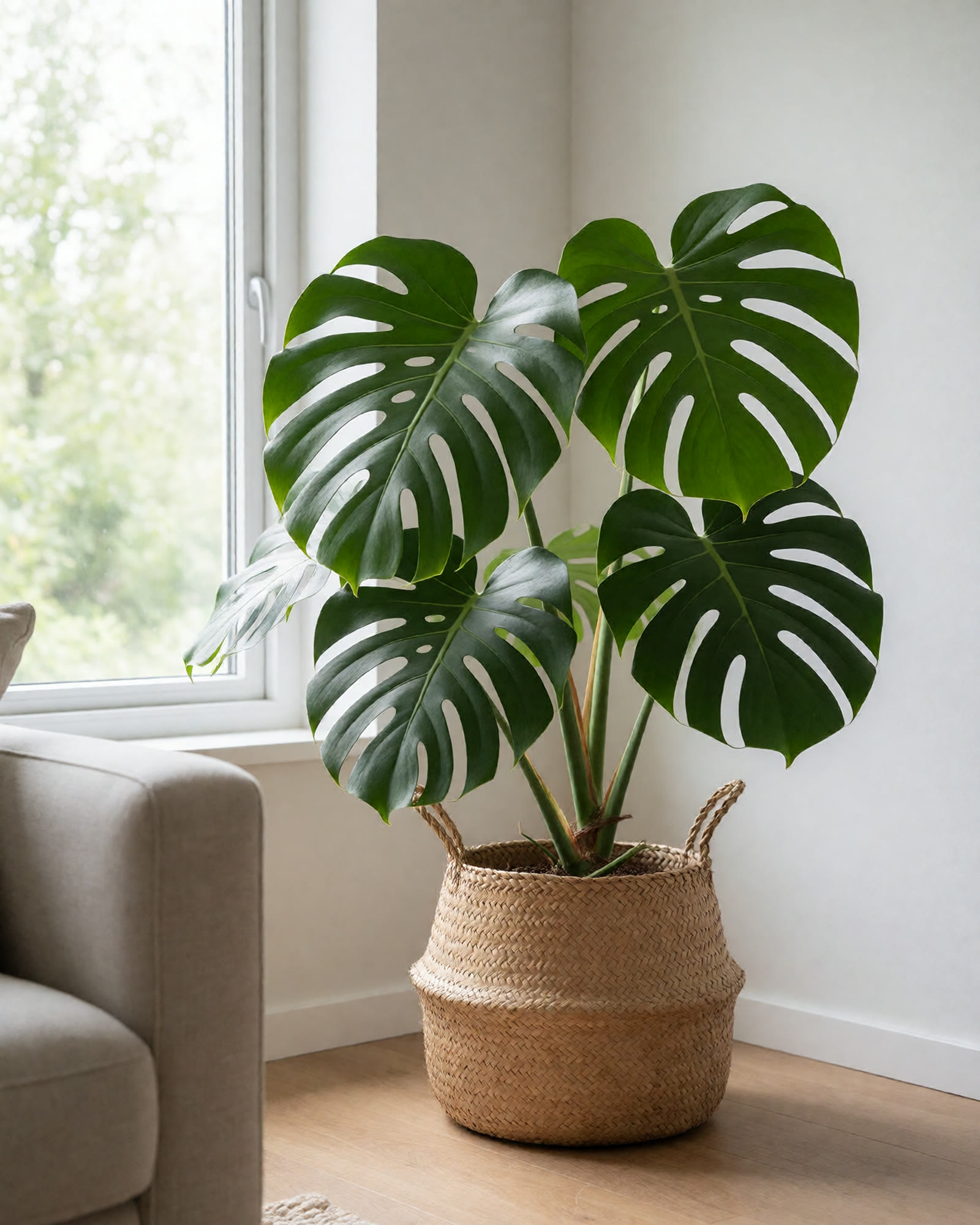 Kenna repotting a small houseplant at a wooden table